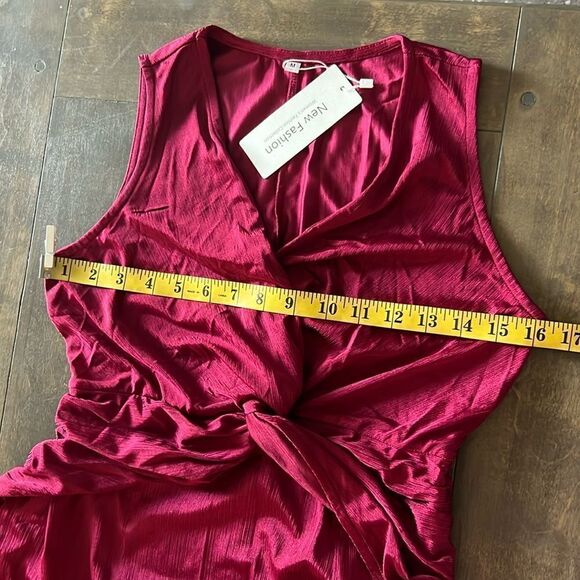 Wedding Guest V Neck Formal Sleeveless Evening Front Slit Dress - Picture 7 of 11